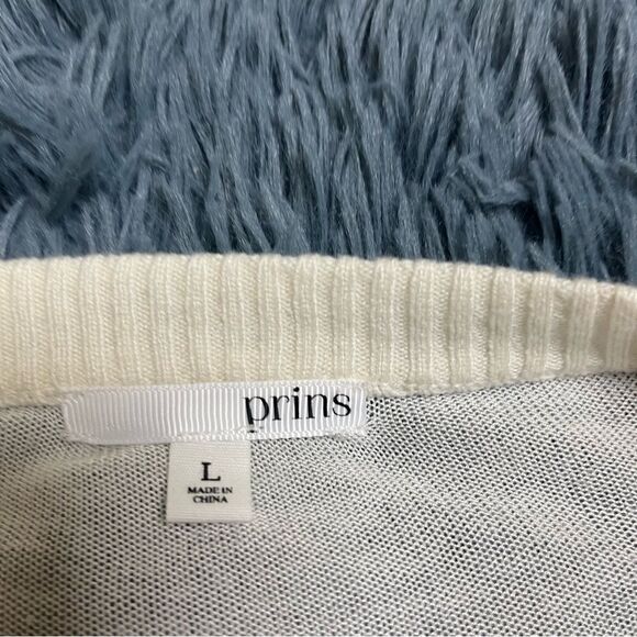 Prins Wool Cashmere Ruffle Sweater Size L - Picture 2 of 5